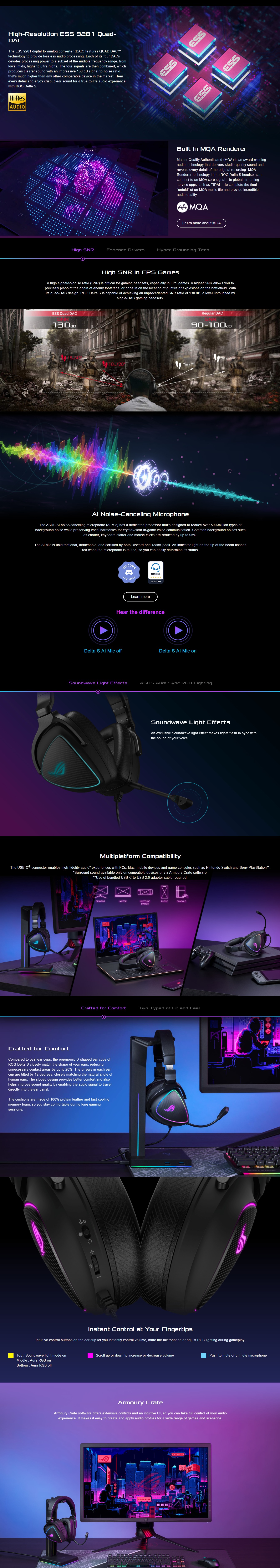 ASUS ROG Delta S Gaming Headset with USB-C